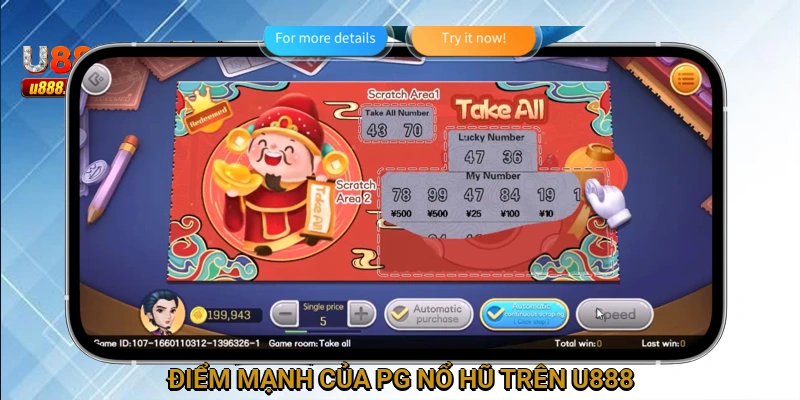 Điểm mạnh của PG nổ hũ trên U888