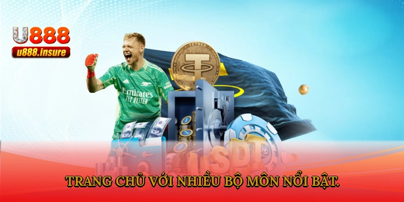 Trang chủ với nhiều bộ môn nổi bật.
